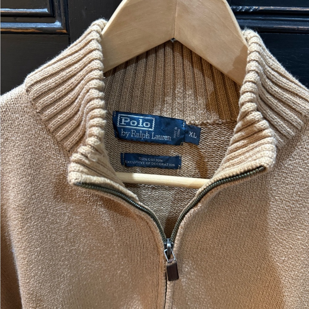 Polo by Ralph Lauren Tan Zip Up Sweater